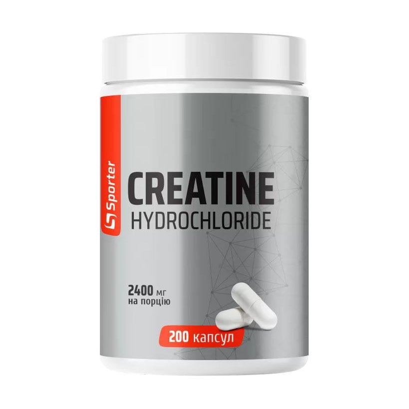 Креатин гідрохлорид Sporter Creatine Hydrochloride 2400 мг, 200 капсул